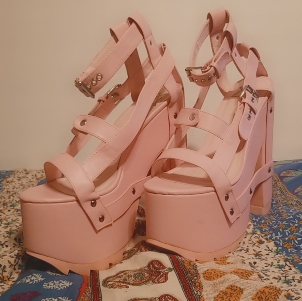 Y.R.U. Pink Nightcall Platform Heels